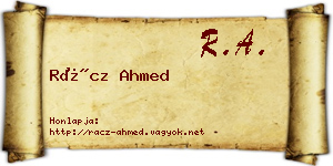 Rácz Ahmed névjegykártya